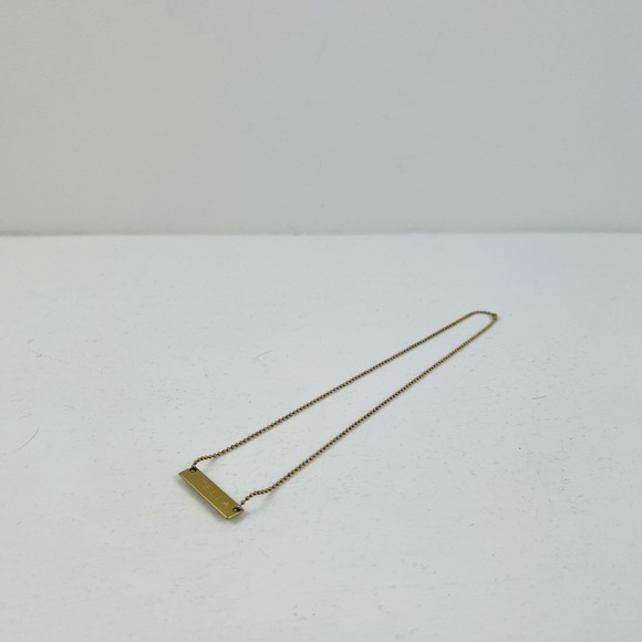 Stella McCartney Soft Gold Embossed Logo Name Plate Ball Chain Necklace - Picture 7 of 16